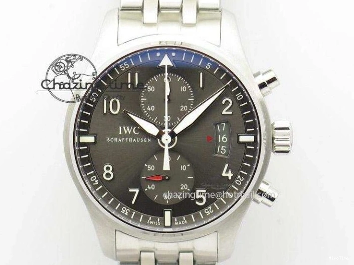 MIROTIME 0524 Pilot Chrono SS AZF 1:1 Best Edition Blue Dial on Brown Leather Strap A TimelessDesign 7060